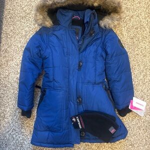 Hawke & Co winter coat girls with Beanie Hat